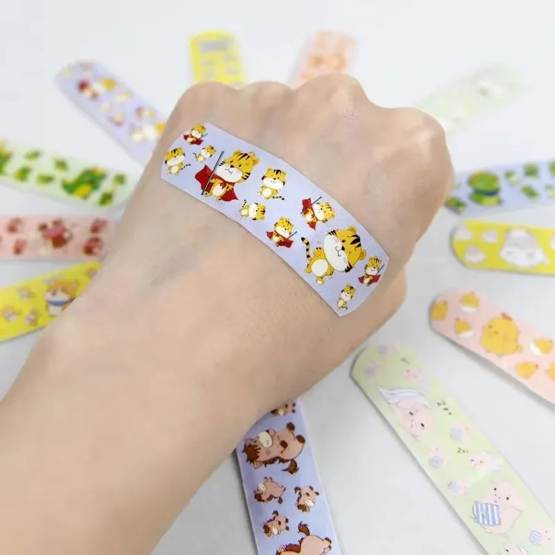 10-100pcs Cartoon Animal Pattern Waterproof Band Aid Hemostasis Adhesive Bandages Wound Plaster Patches For Kids no box