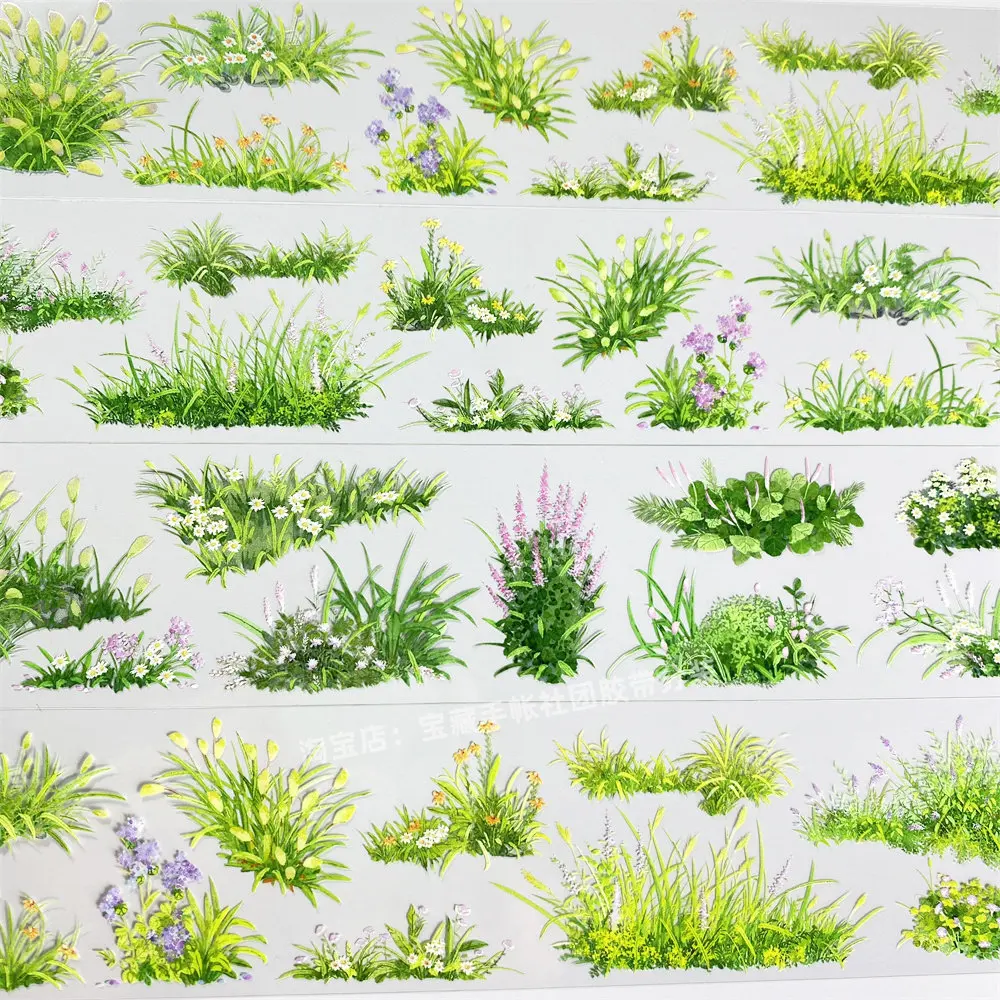 

Washi pet tape journal u26 lanze herb 9999 green plant flower landscape ancient chinese scrapbooking planner sticker loop sample