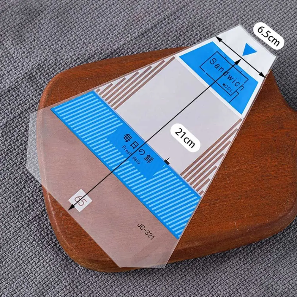 Triangular Sandwich Packaging Paper Transparent Plastic Bread Sandwich Bags Paper Holder Easy To Use Baking Food Wrap Food