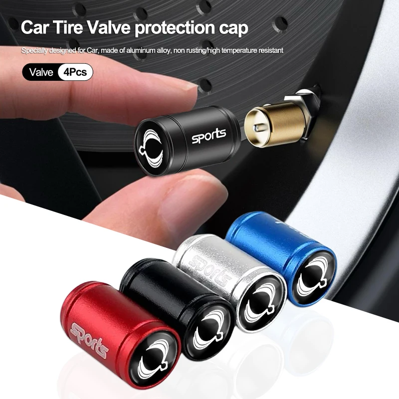 4 pçs tampas de válvula de pneu de metal carro à prova de poeira acessórios para ssangyong musso korando rexton torres kyron actyon tivoli rodius