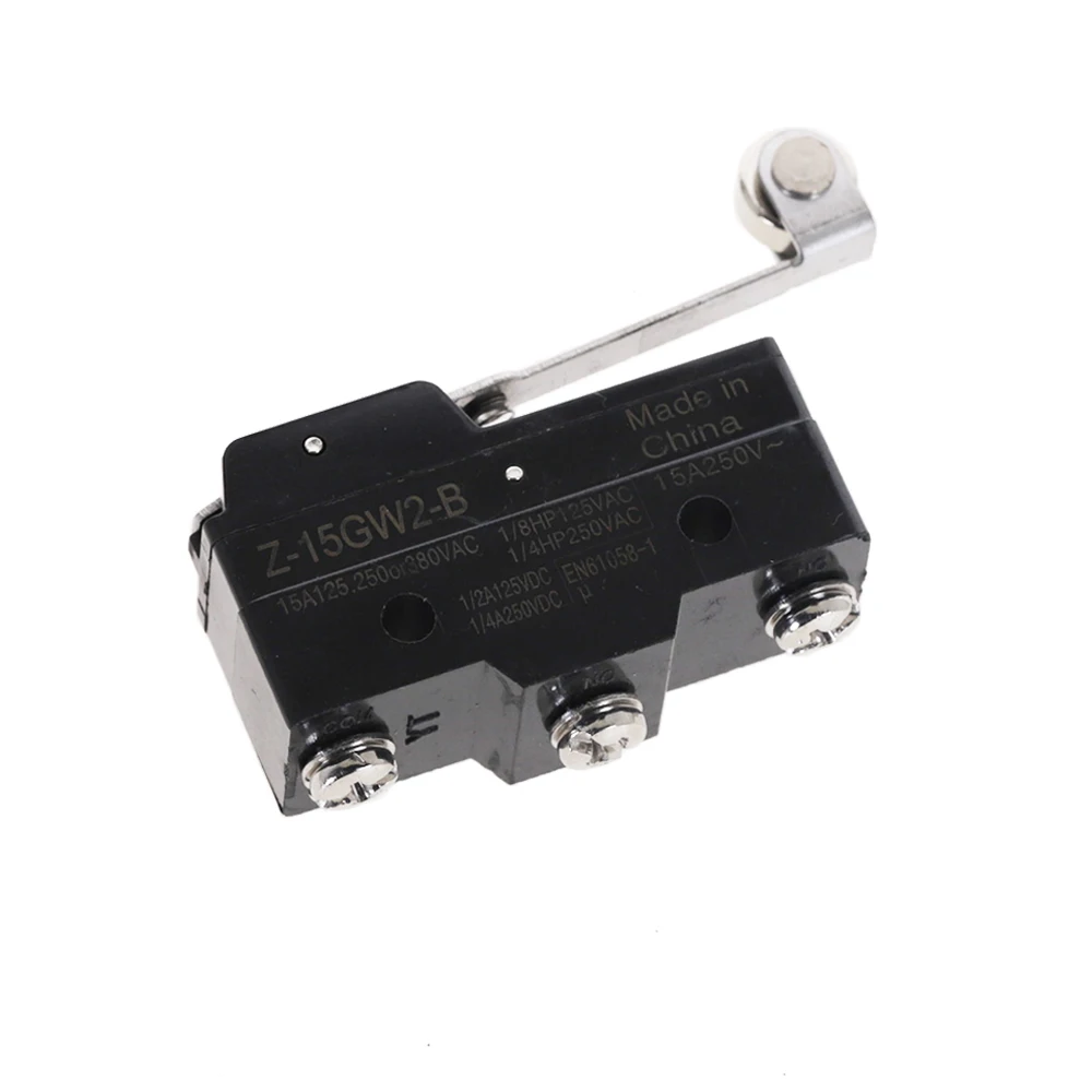 Z-15GW2-B จำกัดสวิตช์ Micro Switch SPDT Momentary Roller แขนบานพับ Lever Switch