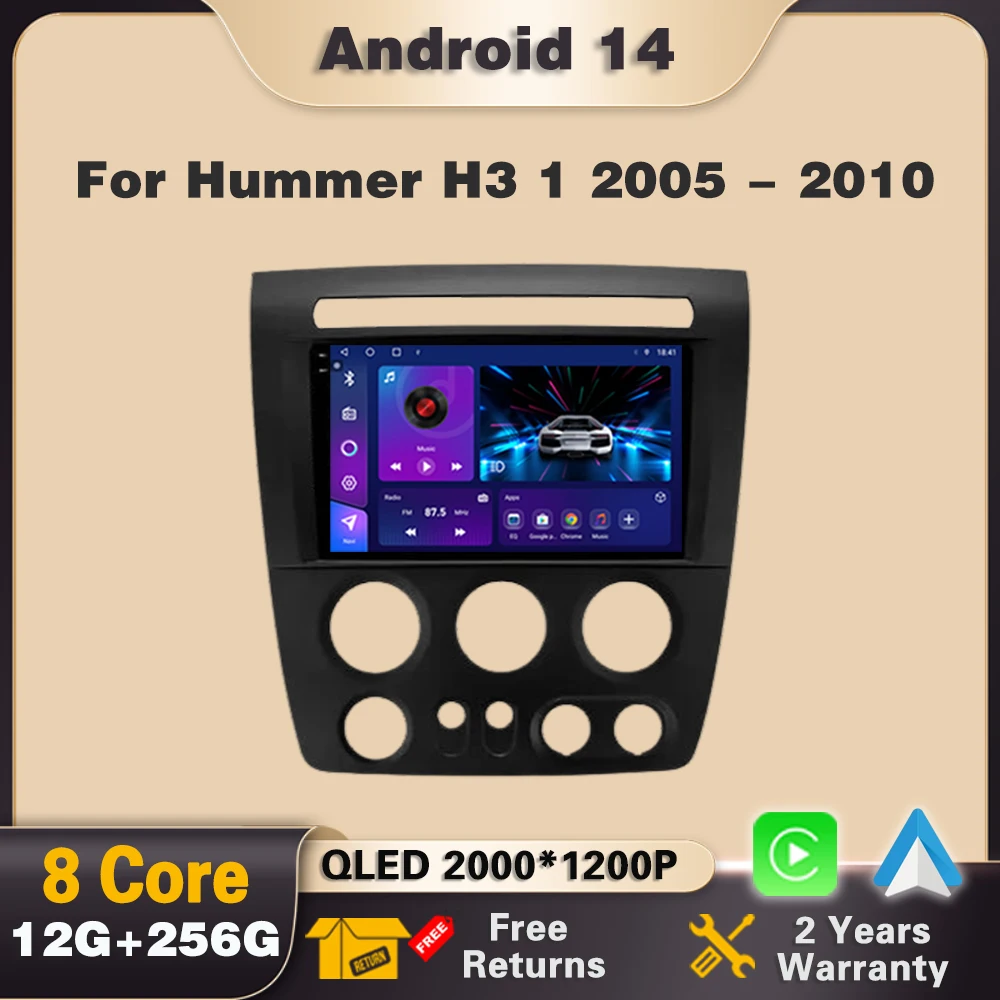 

Android 14 Car Radio DVD For Hummer H3 1 2005 - 2010 NO 2DIN Stereo Multimedia Car WIFi Player Head Unit GPS Navigation BT Radio
