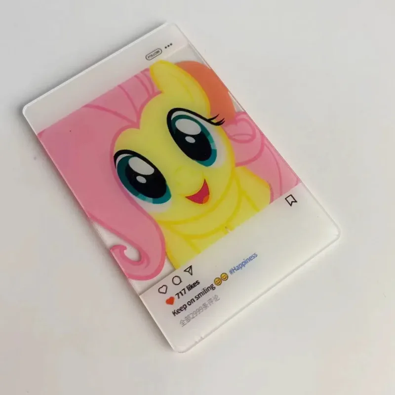 New Kawaii My Little Pony Acrylic Transparent Card Ornament Fluttershy Pinkie Pie Photo Background Collection Card