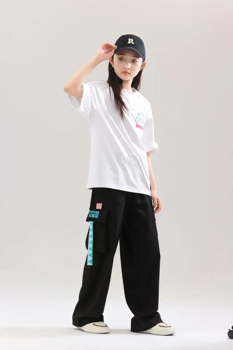 Cute Hatsune Miku Summer Multifunctional Comfortable Straight Overalls Cartoon Anime Fashionable Comfortable Casual Pants