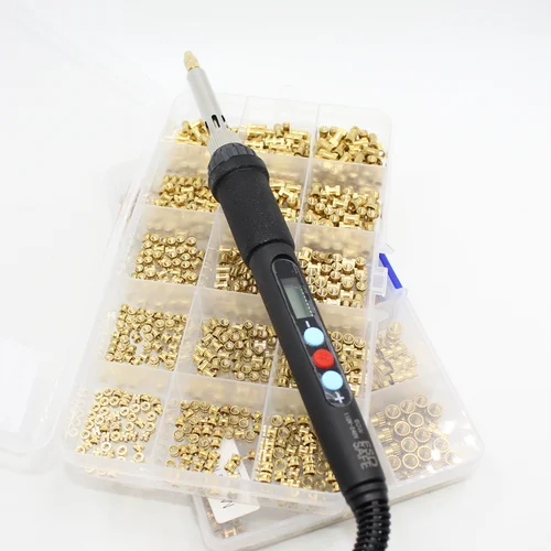 Imagen 2 del producto Inserto de tuerca de latón para impresora 3D, plástico M2 M3 M4 M5 M6 M8, juego de calor roscado, punta de pistola para soldar, herramienta de inserción integrada de tuerca de latón