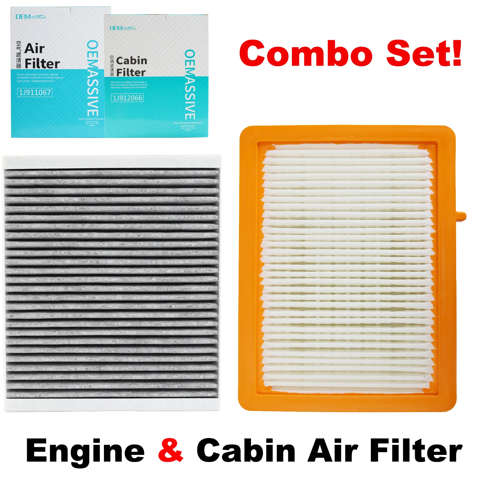 

Engine & Cabin Air Filter For CHEVY EQUINOX For GMC TERRAIN 4Door 1.5L 1.6L 2.0L 2018 2019 2020 2021 23393247 23279657 13356914