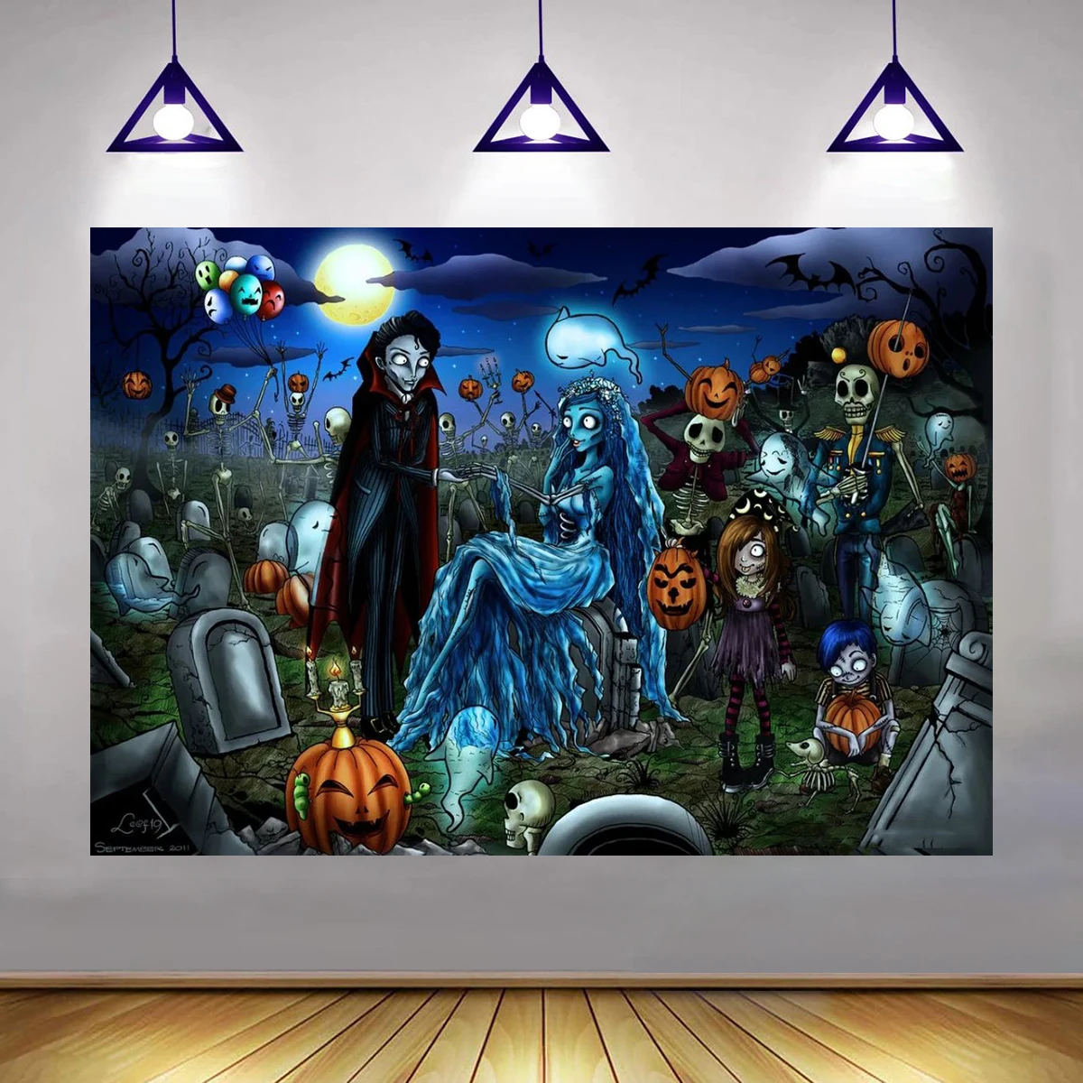 Happy Halloween Backdrop Ghost Wedding Party Photography Pumpkin Zombie Graveyard Background Kids Children Wall Decorations