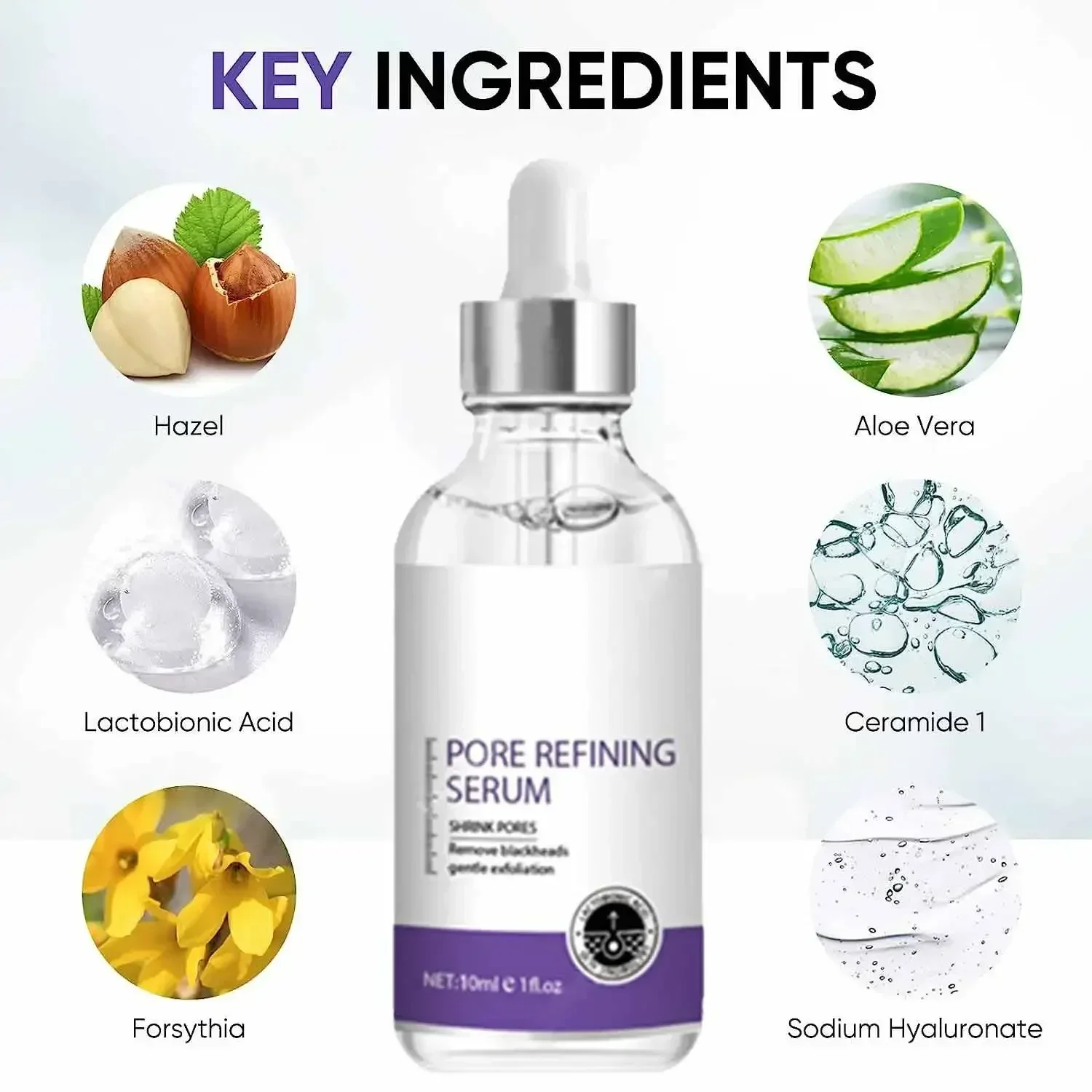 Pore Shrinking Serum Face Removing Large Pores Tightening Repairing Facial Pore Minimizing Essence Skin Care Beauty Firm skin - Image 5