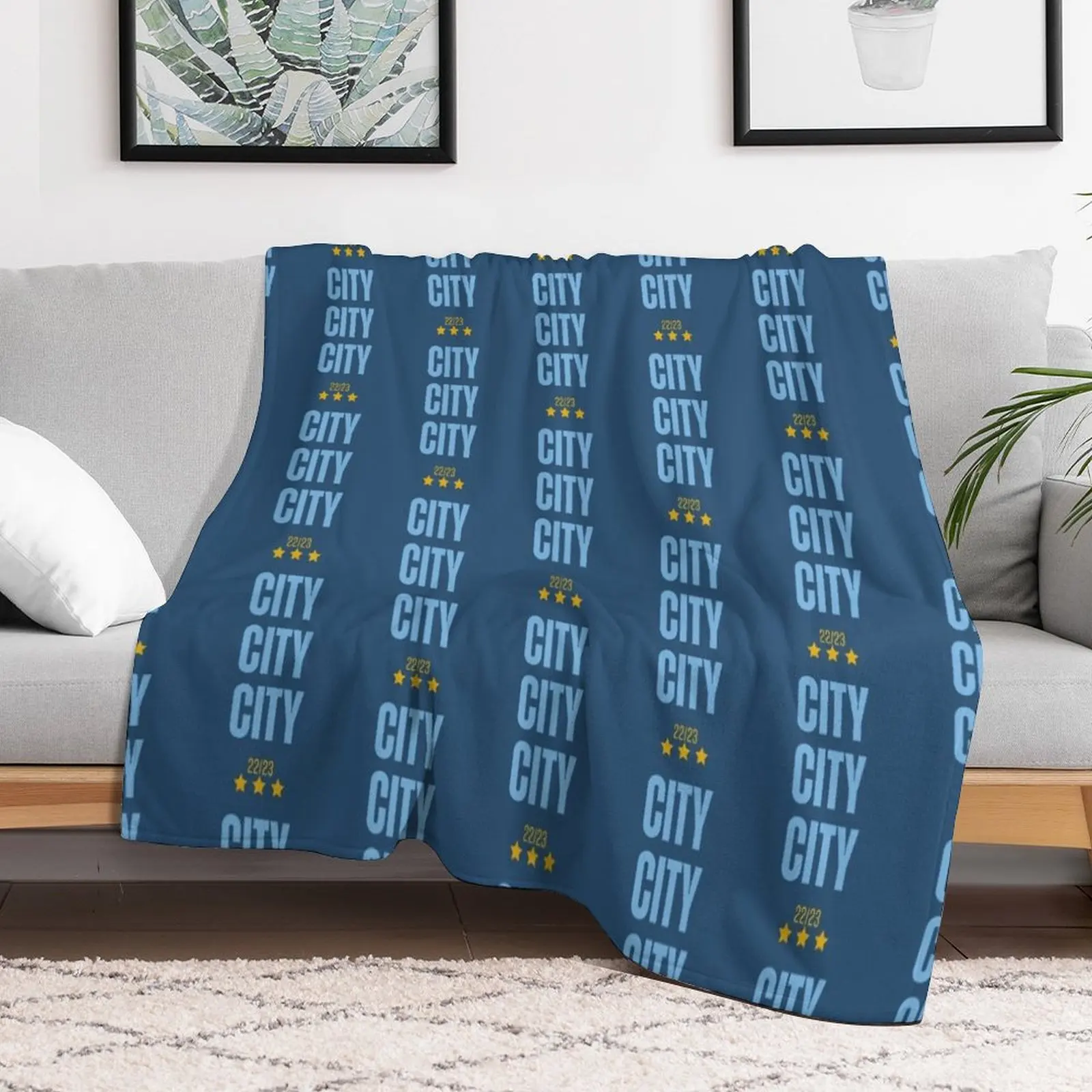 Manchester City Treble Winners Classic Throw Blanket Thermal Camping Decorative Sofas Blankets