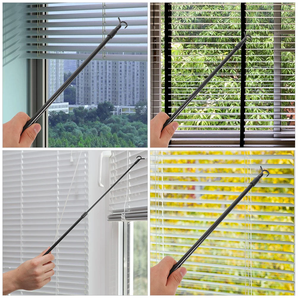 

2pcs Retractable Pull Rod Adjustable Drapery Pull Rod For Easy Window Opener Long Curtain Wand With Handle Sturdy Modern Curtain