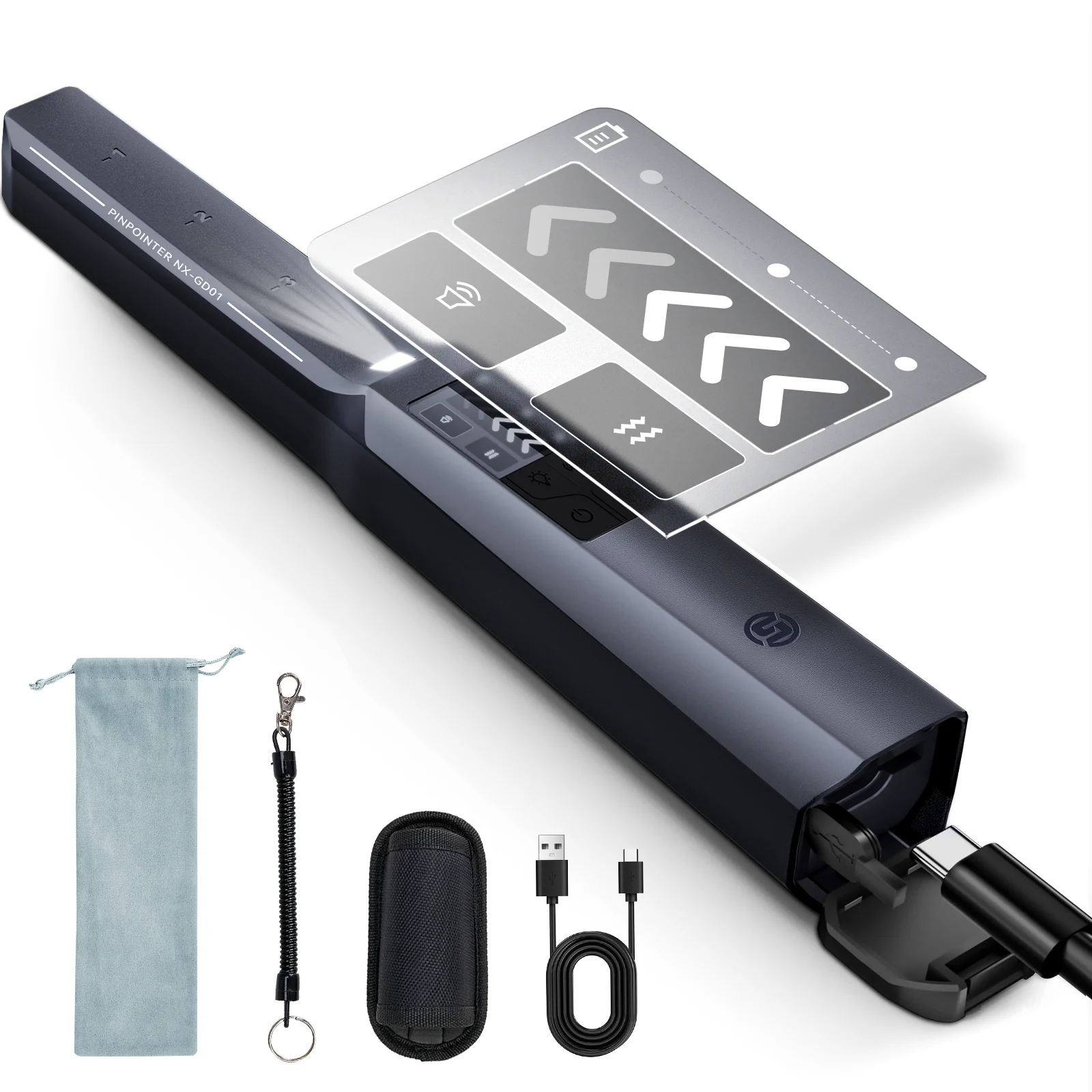 Sunpow Professional Metal Detector with Rechargeable Lithium Battery, Waterproof Ip68, Lcd Screen 4 Modes for Adults Treasure Hunting
