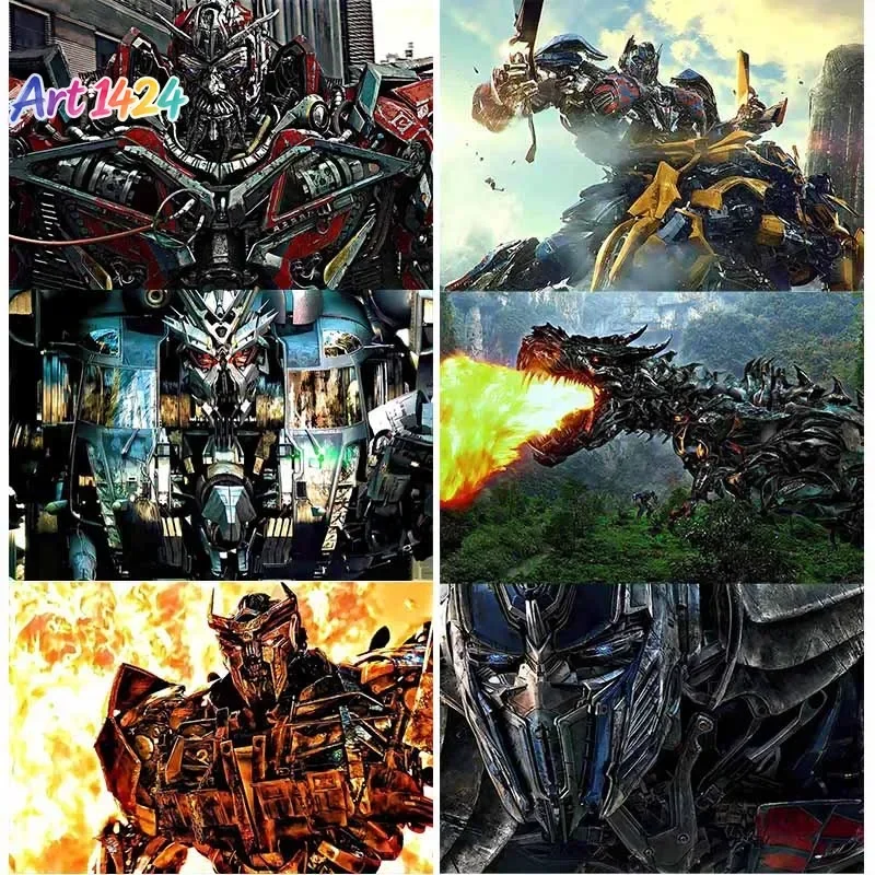 Movie Transformers Canvas Decorative Painting Horizontal Poster Sci-fi Sideways Hound Scourge Pattern Printing Living Room.