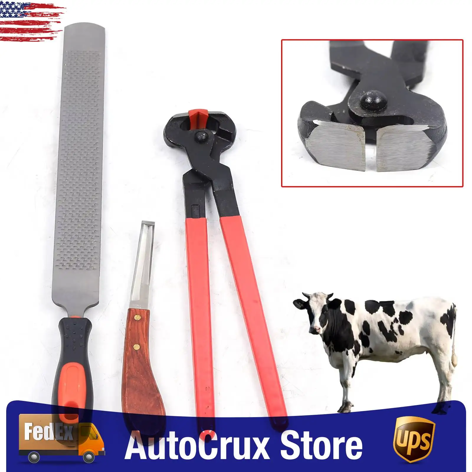 

Профессиональный инструмент для ремонта копит, набор инструментов для триммера для копит, закаленный 45 # Стальные противоизносные