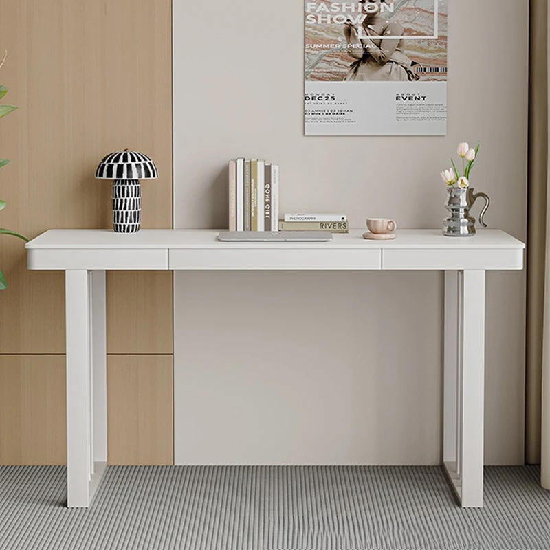 Desktop computer desk cream wind pure white rock slab desk light luxury modern simple bedroom home office table