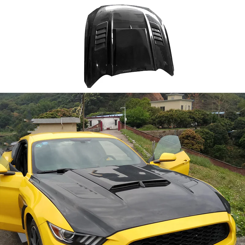 Car Carbon Fiber Fibre Front Bonnet Engine Hood Vented for Mustang 2015-2017