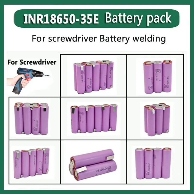 3S1P 3S2P 4S1P~5S2P 6S1P 18650-35E battery pack custom 18650-35E battery welding 3500mAh / 7000mah battery pack 7.4V to 25.2v