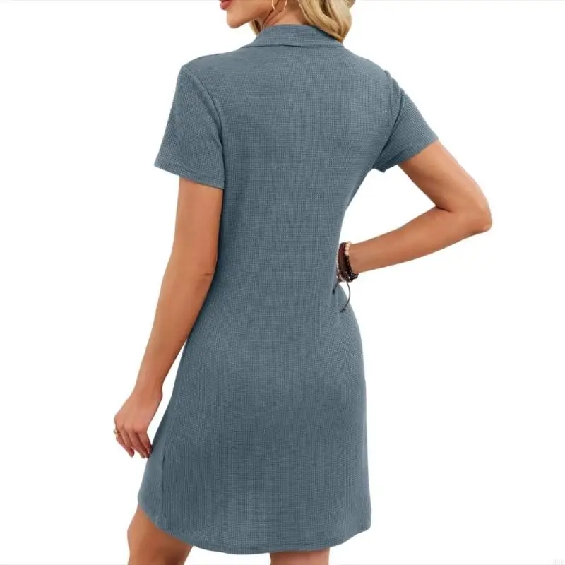 

L38E женское повседневное летнее платье-футболка с коротким рукавом и v-образным вырезом, мини-прямое платье, модная одежда для