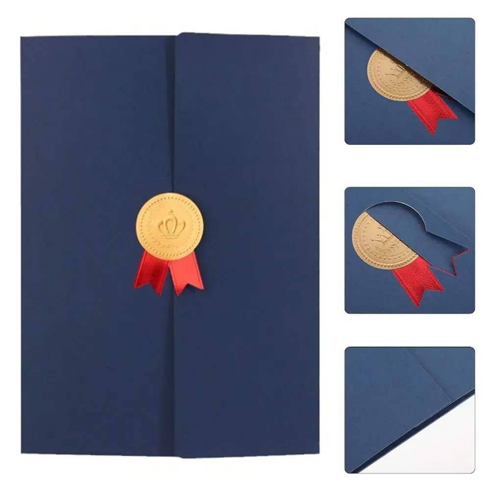 

Graduation A4 Award Certificate Holder Three-fold Page Paper Envelope Document Folder Gilding Process Exquisite File Page Folder