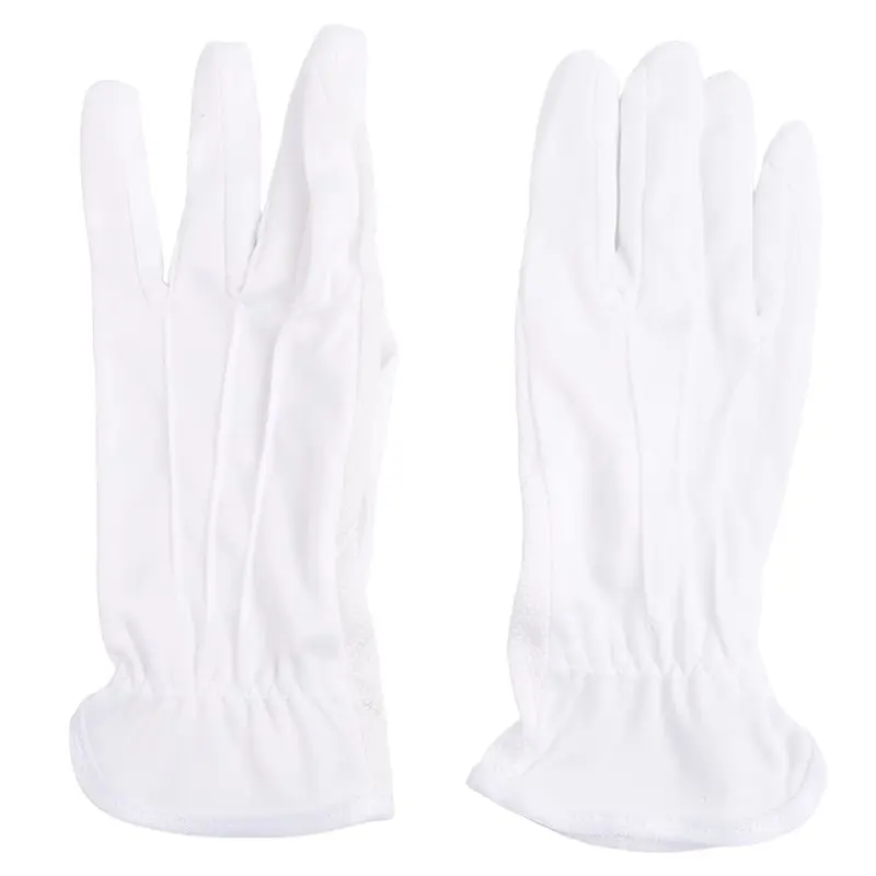 Pair Protective Anti-Slip White Cotton Work Driving Gloves