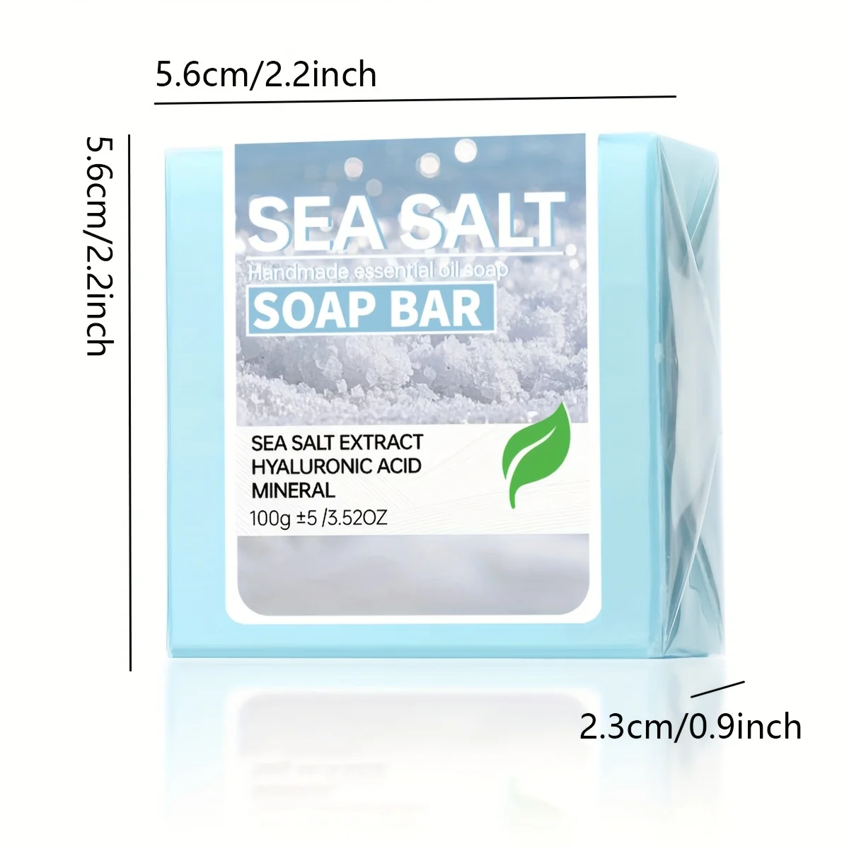 2 قطعة/ملح البحر حمض الهيالورونيك صابون زيت طبيعي مصنوع يدويًا للتنظيف العميق صابون ترطيب البشرة المعدنية