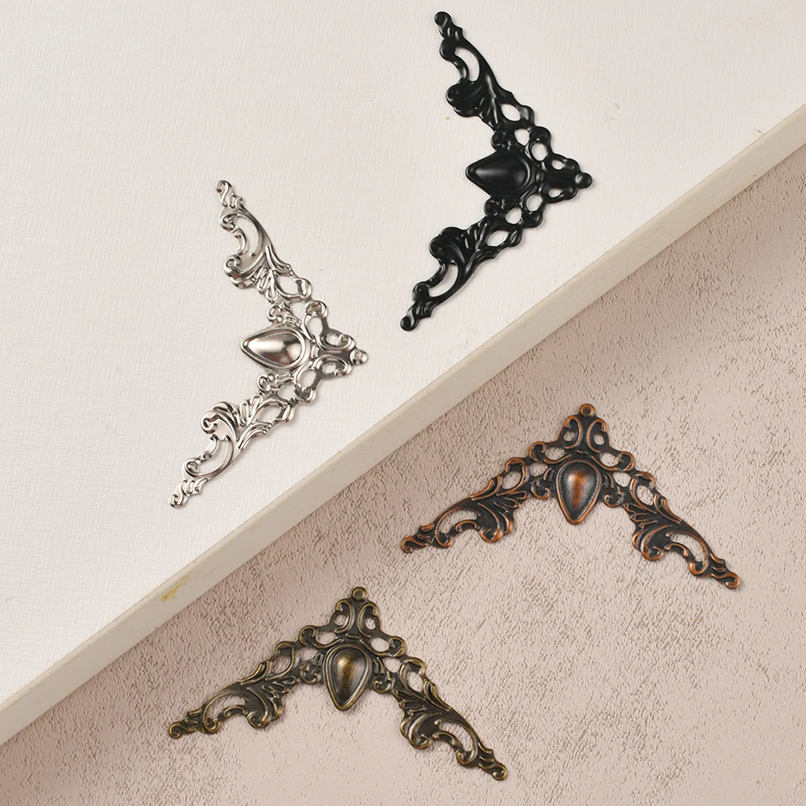 10pcs Hollow triangular gift box packaging decorative pieces ancient costume and opera-style corner and edge covering iron