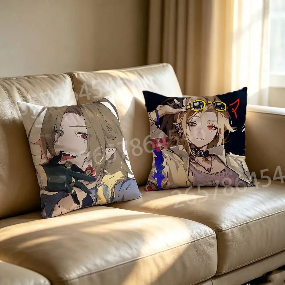 Z-Zenless Zone Zero H-hugo vlad ZZZ Printed Pillow Cover Cushion Case Simple Sofa Pillow Case No Pillow Core