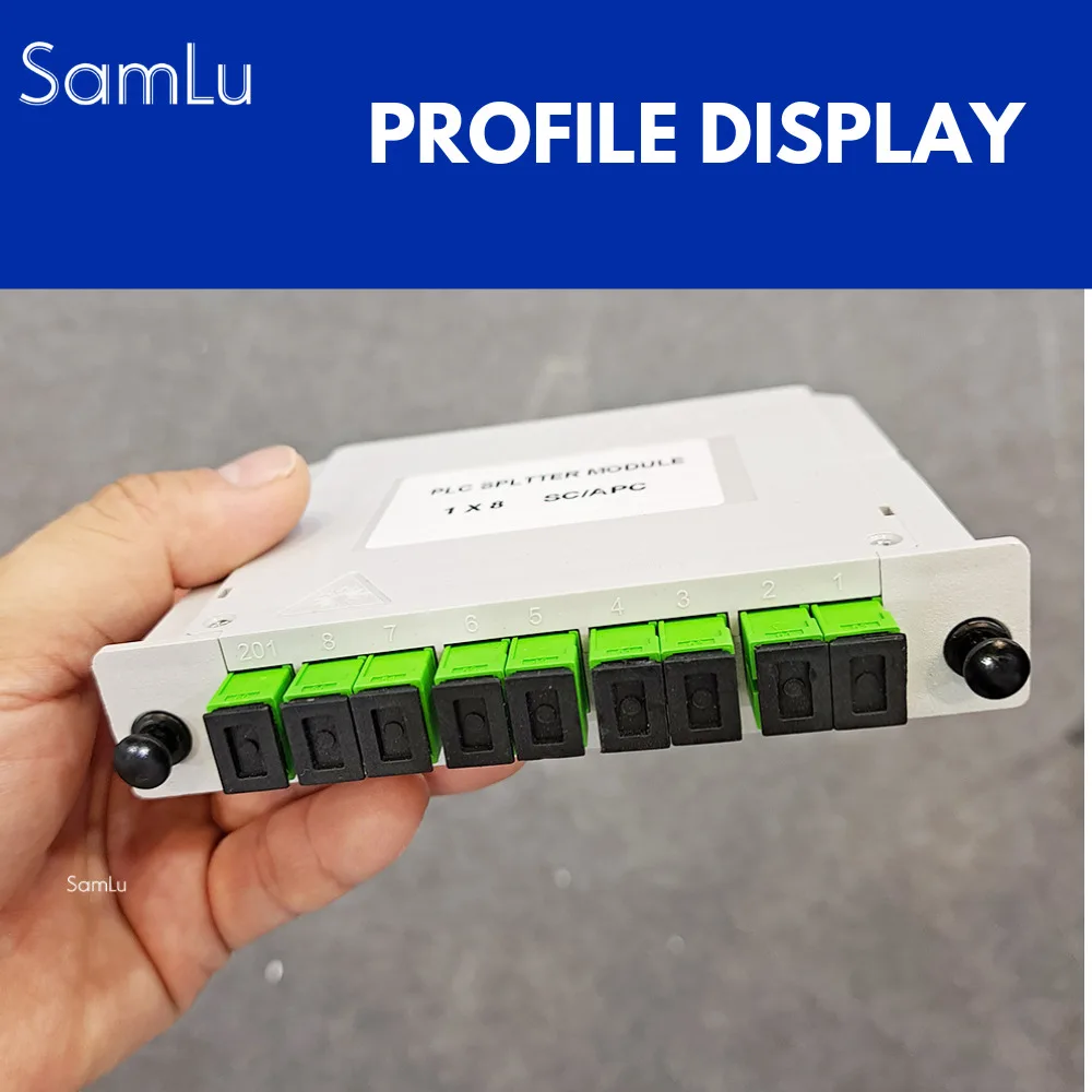 1X8 1:8 Fiber Optical PLC Splitter Cassette BOX SC APC UPC Card Inserting Module  SC APC Cassette Box Plug-In Type 8 Ports