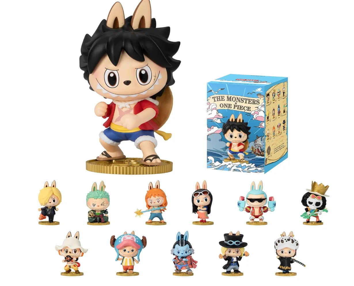 

POP MART The Monsters × One Piece Series Фигурки, фигурки слепых коробок, случайный дизайн, экшн-фигурки, коллекционные игрушки