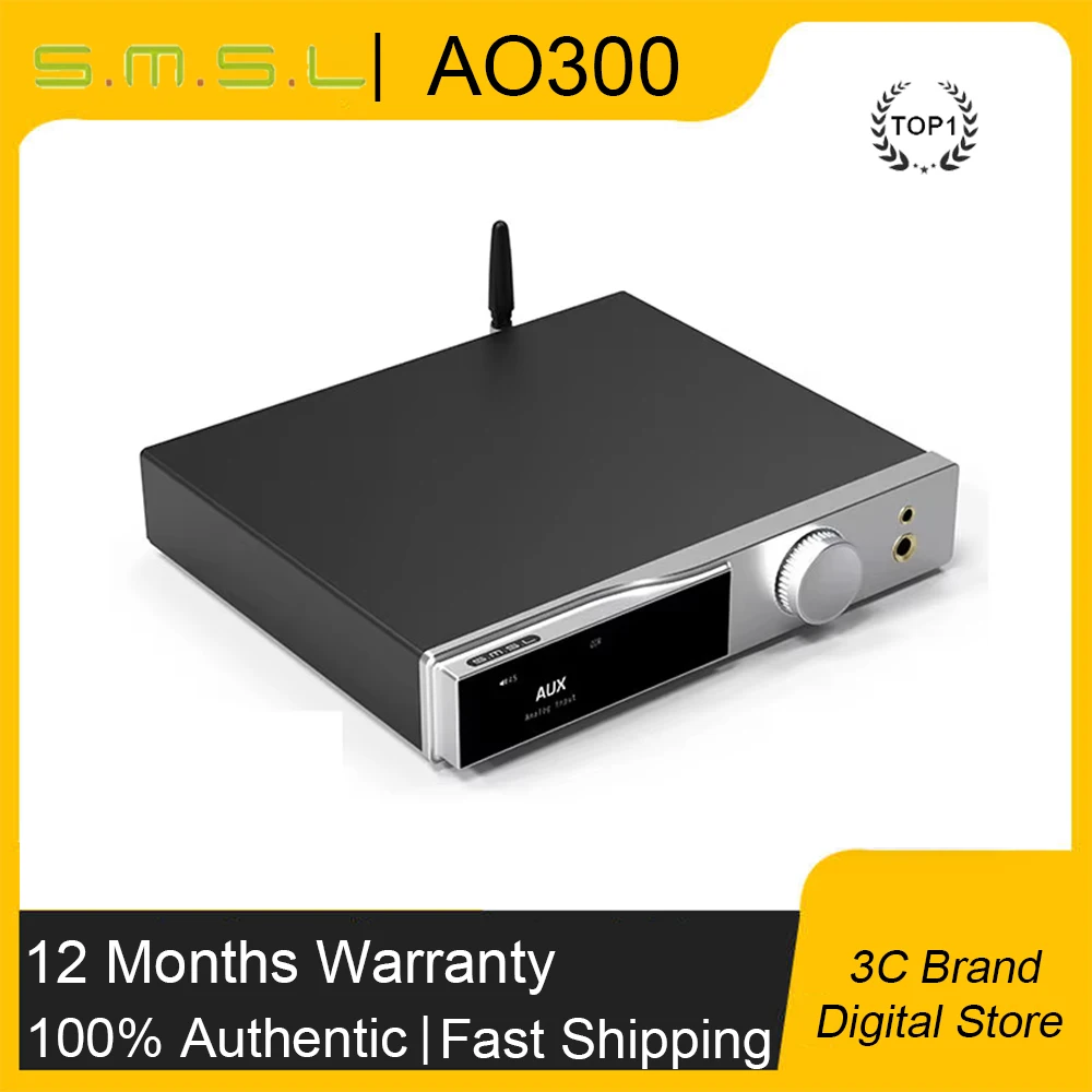 SMSL AO300 DAC Power Amplifier & Headphone AMP & Decoder MA5332MS MQA-CD Audio DAC CS43131 Headphone Amplifier XMOS XU-316