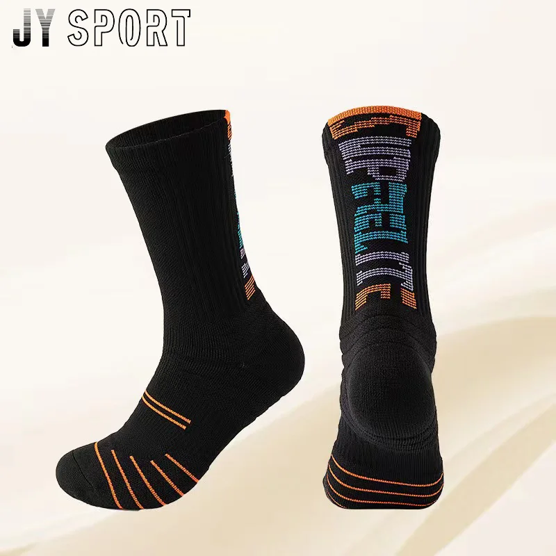 Alphabet Gradient Basketball Socks Comprehensive Practical Elite Socks High-top Towel Sole American Trend socks