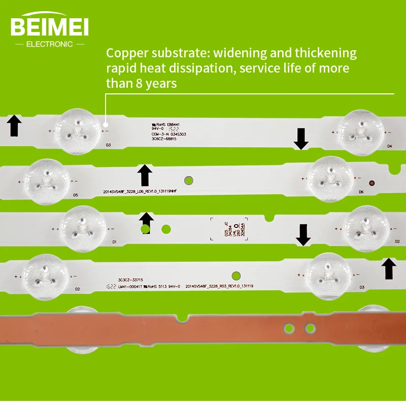 TV LED Backlight strip for Samsung UN485500AF UE48H5500 SAMSUNG_2014SVS48F_3228_R03 L06 BN96-38892A 38891A LM41-00099E 00099D