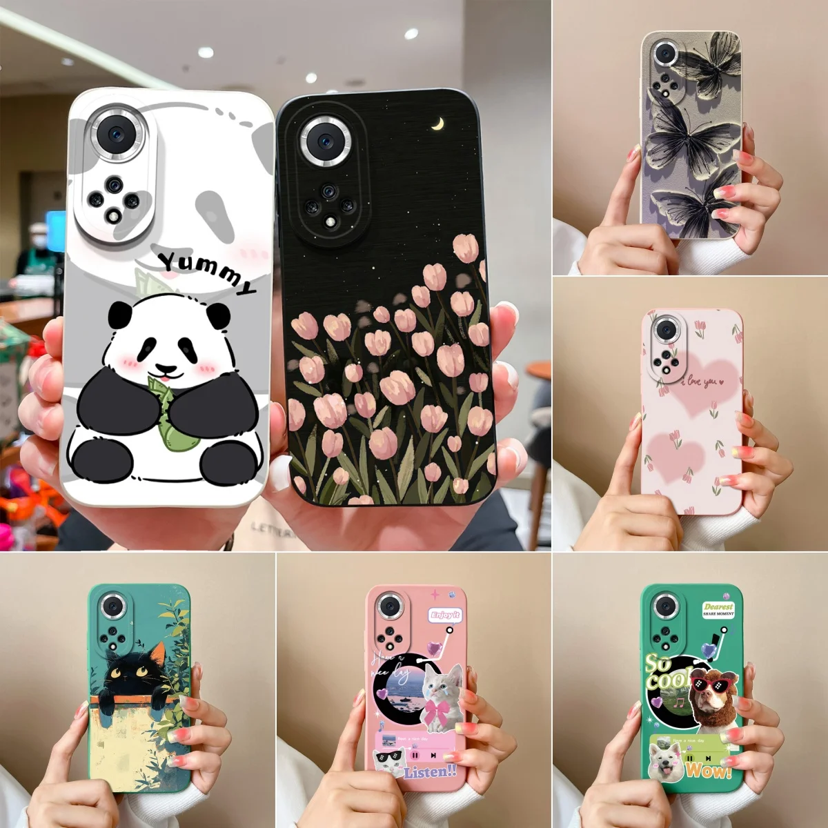 Popular Coque For Huawei Honor 50 50Pro Case Cute Cat Dog Phone Cases Shockproof Soft Back Cover For Honor50 Pro Huawei50 Funda