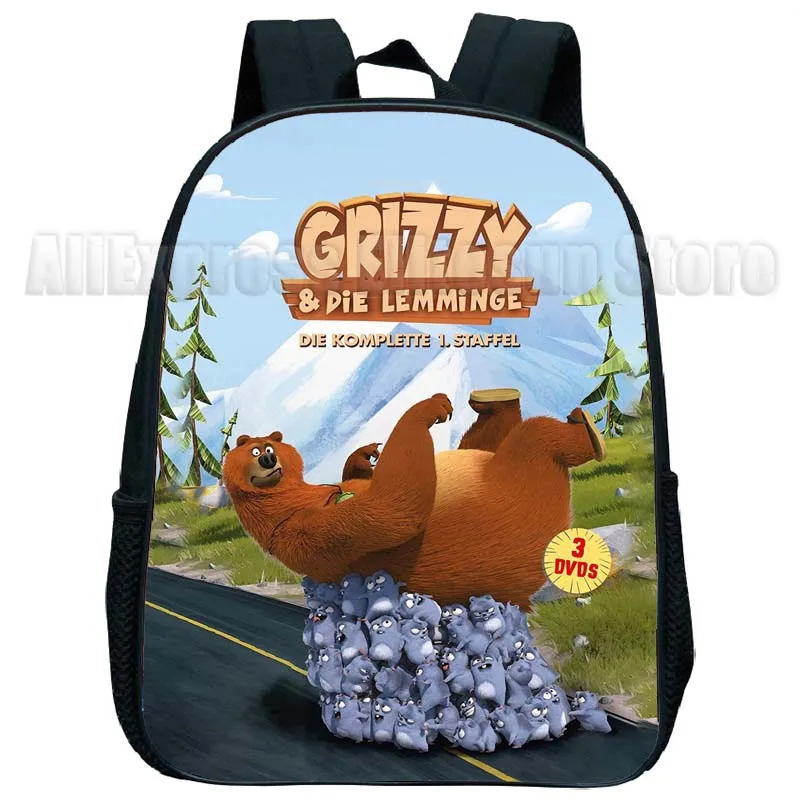 Kids Grizzy and the Lemmings Mini Backpacks Toddler Cartoon Kindergarten Bookbags Boys Girls Anime Schoolbags Child Rucksack