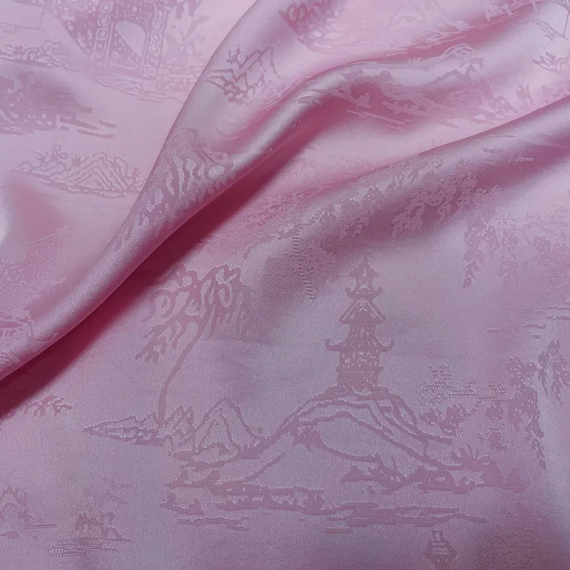 High-Grade Elastic Jacquard Acetate Fabric Satin Chinese Fabric Dress Cheongsam Silk Silk Texture