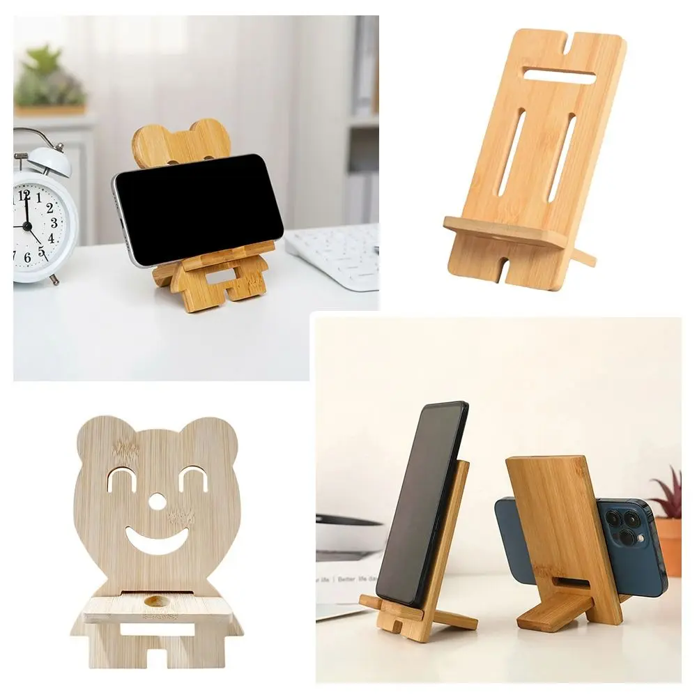 

Multi-functional Wooden Phone Holder Practical Lazy Bracket Bamboo Phone Stand Charging Stand Creative Smartphone Charging Stand