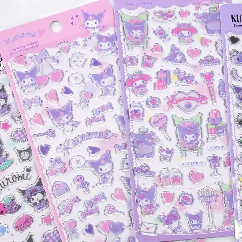 

Kawaii Sanrio Kuromi 3D Candy Stickers Anime Peripherals Children's Girls' Phone Cases Diy Stickers for Hand Account Materials