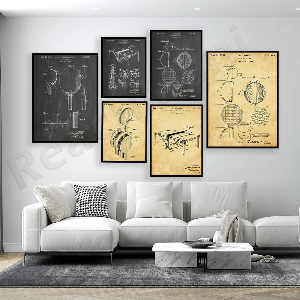

Table tennis patent print, table tennis poster, racket patent print, table tennis wall art decoration gift