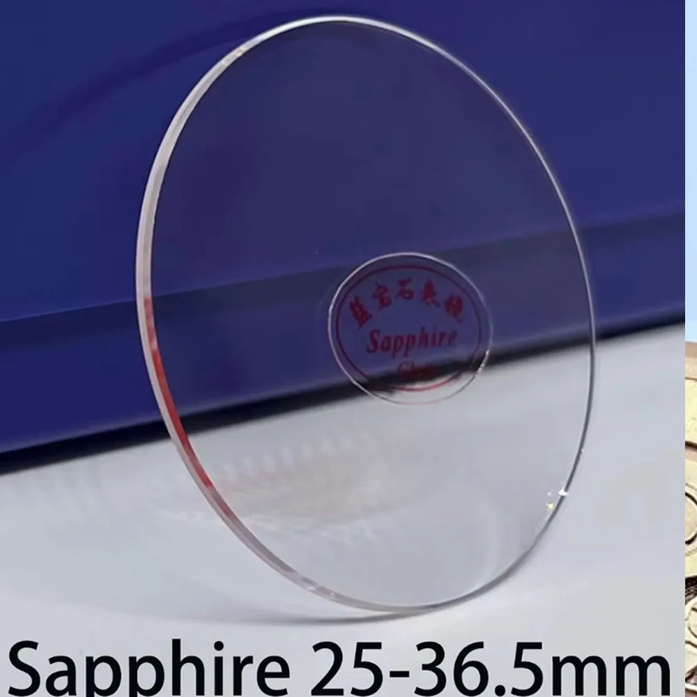 Flat sapphire watch mirror surface 25-36.5mm thickness 0.8-3.0mm watch glass lens mask accessories