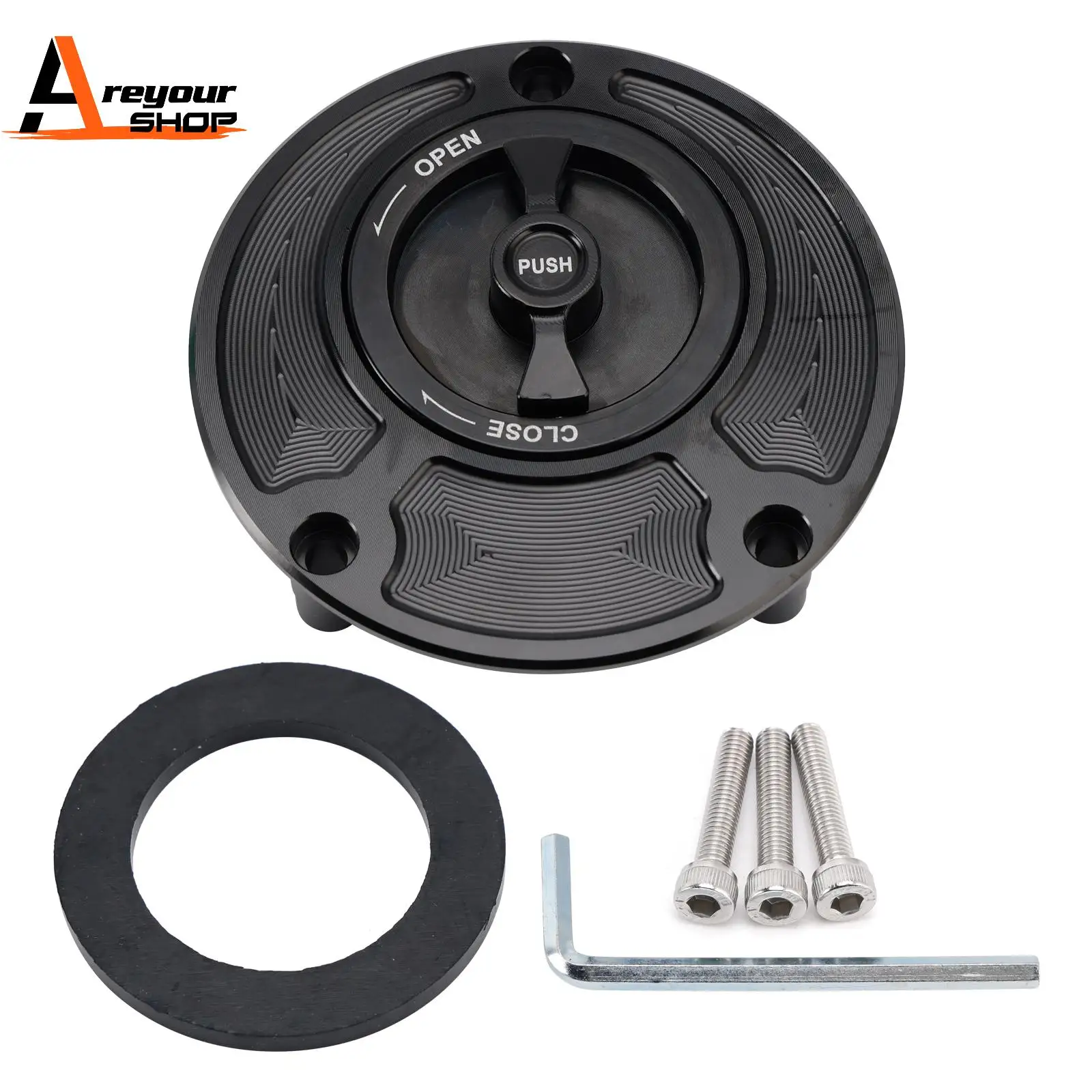 

Крышка топливного бака Areyourshop CNC черная, без ключа, для Yamaha FZ1 FZ6 FZ8 YZF R1 R6 R3 FZR 750