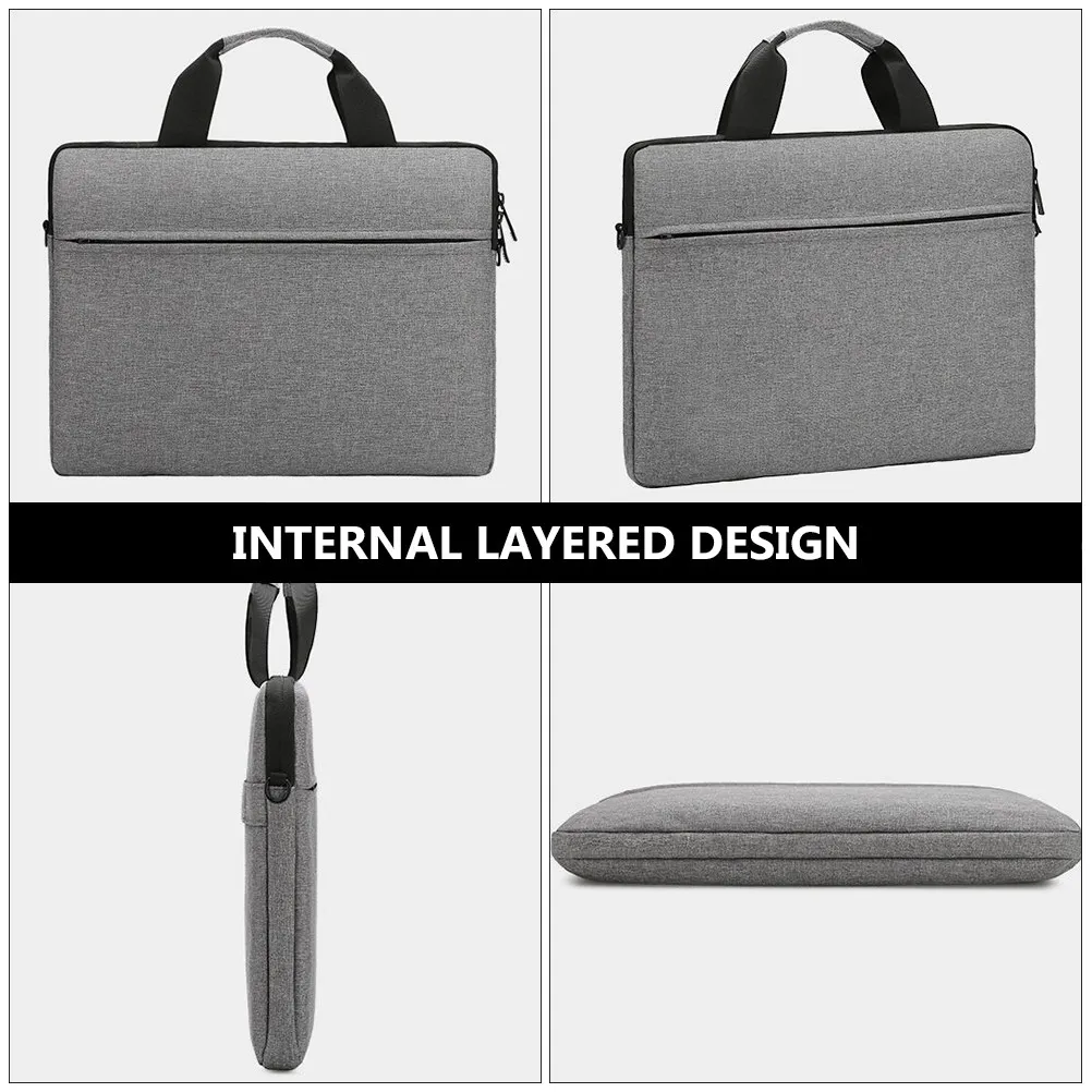 Laptop Bag 15.6 Inch Nylon Shockproof Durable Protective Case Shoulder Strap Handheld Computer Storage Carrying Pouch