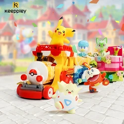 New Keeppley Building Block Original Pokemon Pikachu Party Parade Figurine Decoration Model Creative Children's Toys Girl Gift
