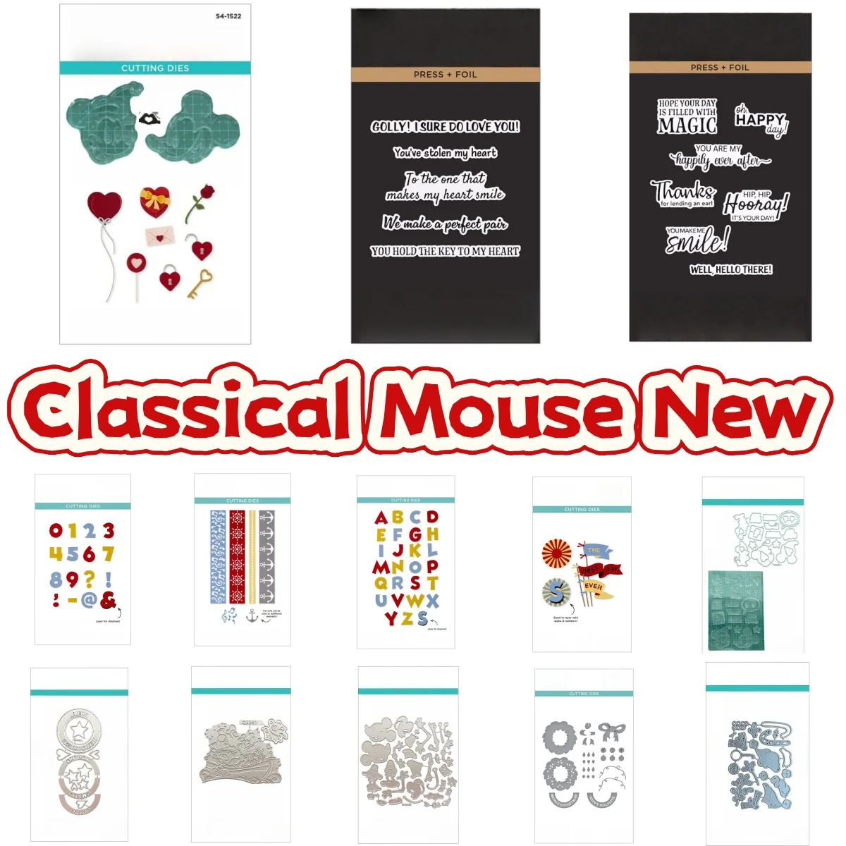 

Classical Mouse New Metal Cutting Dies Clear Stamps Hot Foil For DIY Scrapbook Diary Decoration Embossing Valentine's Day 2026