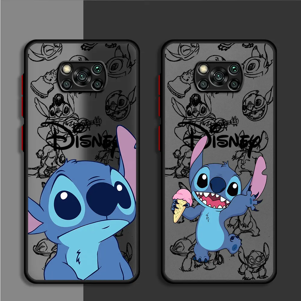 Funda de Disney Stitch a prueba de golpes para Xiaomi, carcasa a prueba de golpes para Poco X3, NFC, M5, X4, GT, X4 Pro, X5 Pro, C40, M5s, F3, C51, C50, X3