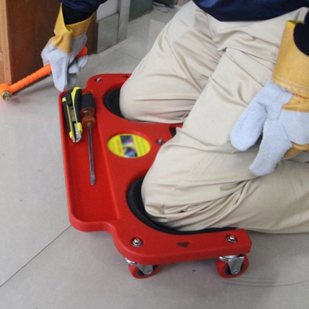 

Rolling Knee Cushion with 5 Swivel Castors Rolling Knee Dolly ABS High Impact Frame Roll-Up Knee Pads for Mechanic Carpenter