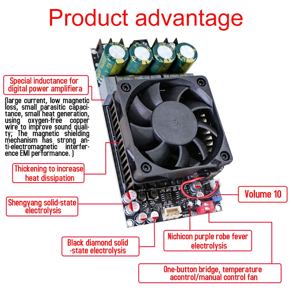 ZK-3002 Pure Rear Level Digital Amplifier Board Stereo 300Wx2 TPA3255 Bridged Mono 600W AMP Audio Music Power Amplifier Board