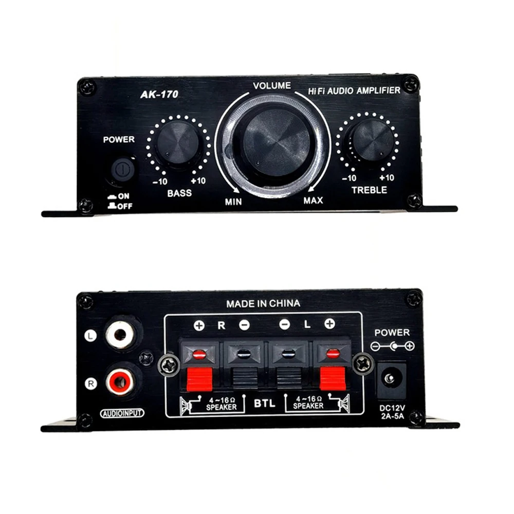 Woopker Sound Amplifier Channel 2.0 HIFI Bluetooth Amp Home Digital Audio 12V3A AK380 AK370 AK280 AK270 AK170 for Car Bass Trebl