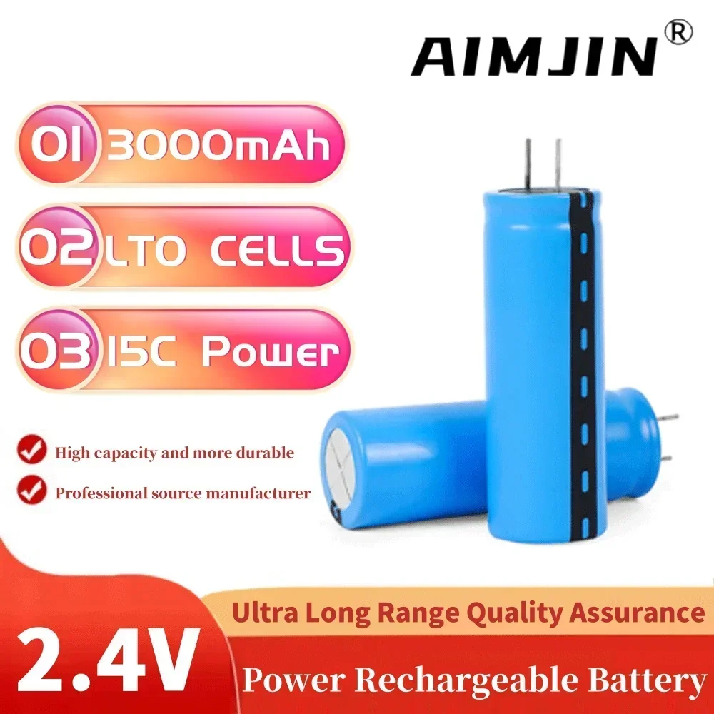 

18650 Lithium Titanate Battery 2.4V 3000mAh LTO 15C Rechargeable Low Temperature Battery 25000 Cycles Flashlight