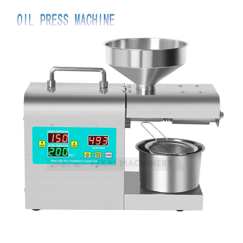 

Household Oil Press Digital Temperature Control Strong Power 820W High Extraction Sesame Flax Seed Peanut Cold Press Oil Machine