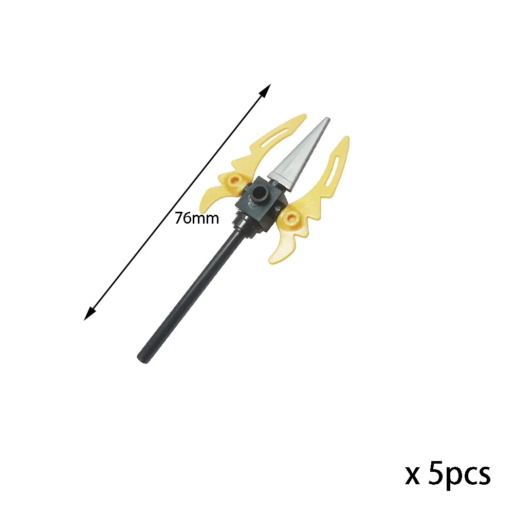 Phantom Ninja Trident Snake Mace Pharaoh's Staff mit Cobra Serpent Scepter Baustein Waffe Zauberstab Ziegelfigur Spielzeug