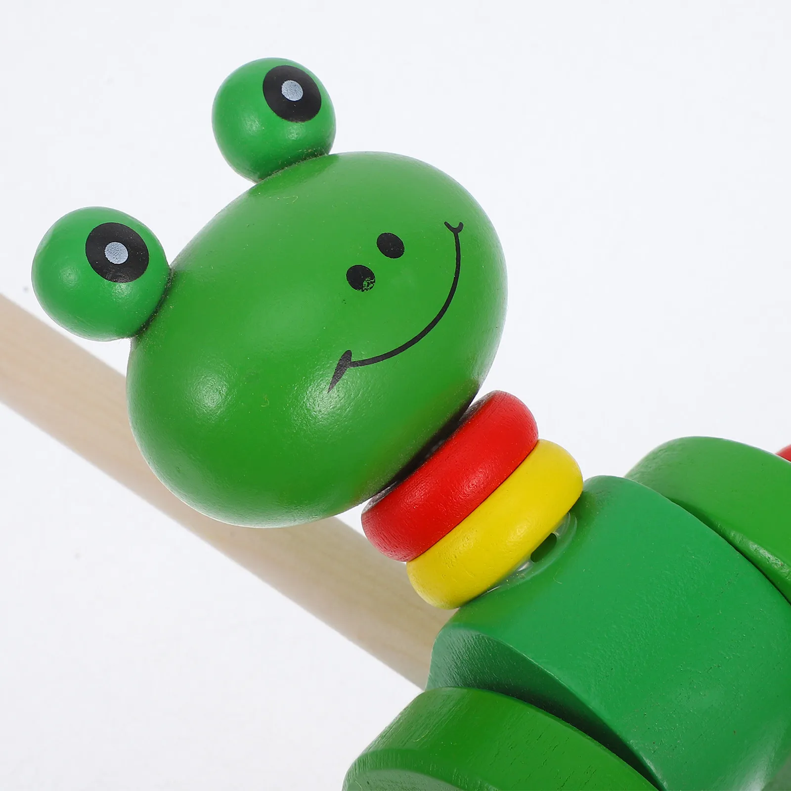 Loopkar voor baby's, houten kikker, duwkar, cartoonvorm, felle kleuren, educatief speelgoed, houten loopkar voor kinderen
